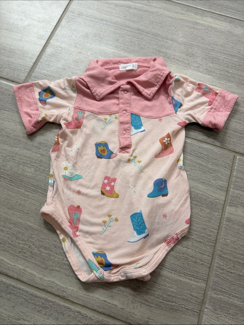 Angel Dear bamboo cowboy boot onesie